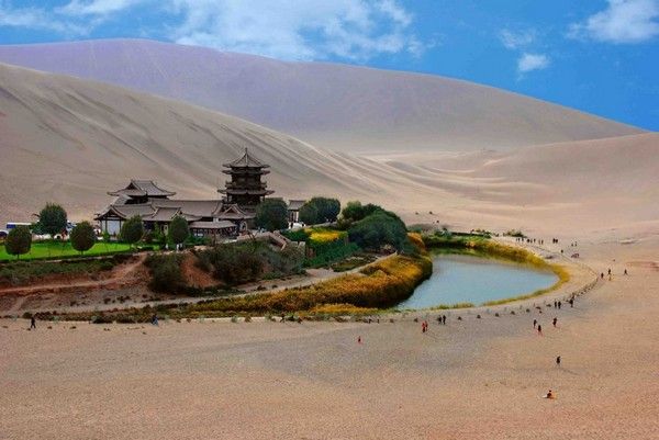 Crescent Lake Oasis in Western China.