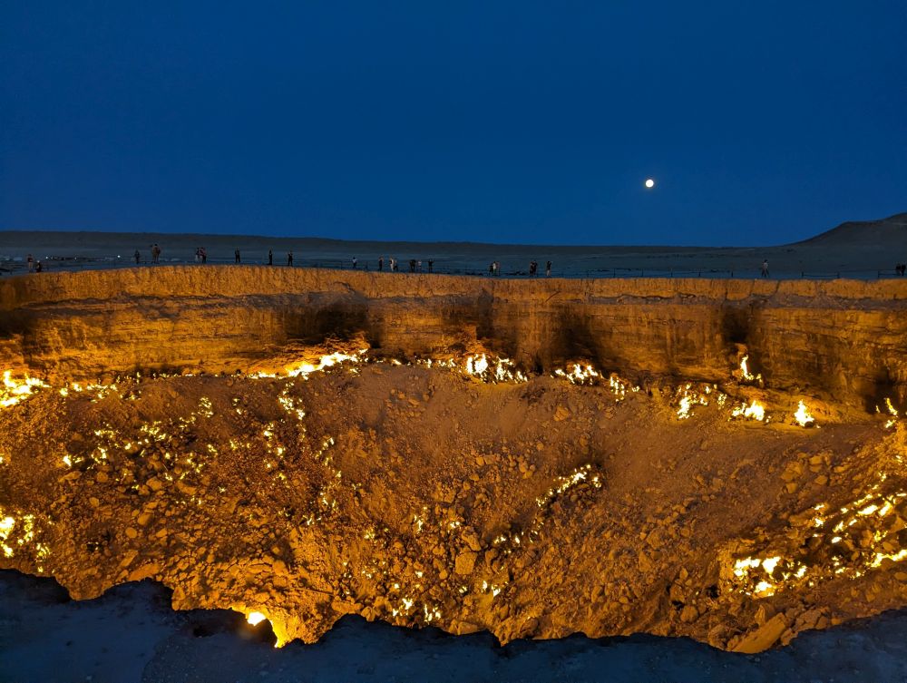 Will the Darvaza Crater being extinguished? Not if this photo is anything to go by!